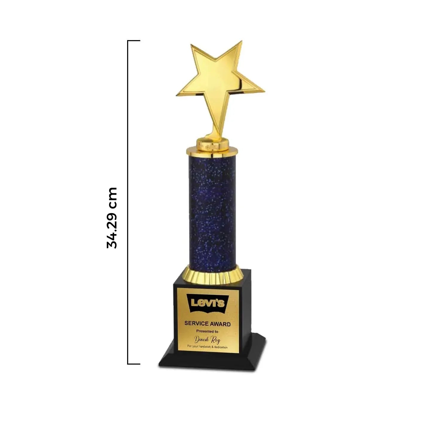 Top-Quality Blue & Golden Star Winner Trophy Img 2